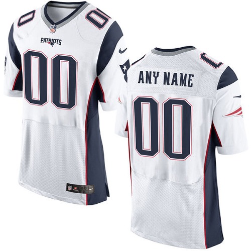 Men's Elite Nike Jersey White Road - Customized NFL New England Patriots